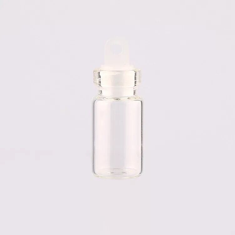 5 stuks 1ml Mini Clear Glazen Fles Wensen Fles Flesjes Lege Glazen Potten Met Plastic/Kurk Bruiloften wish Party Gunsten