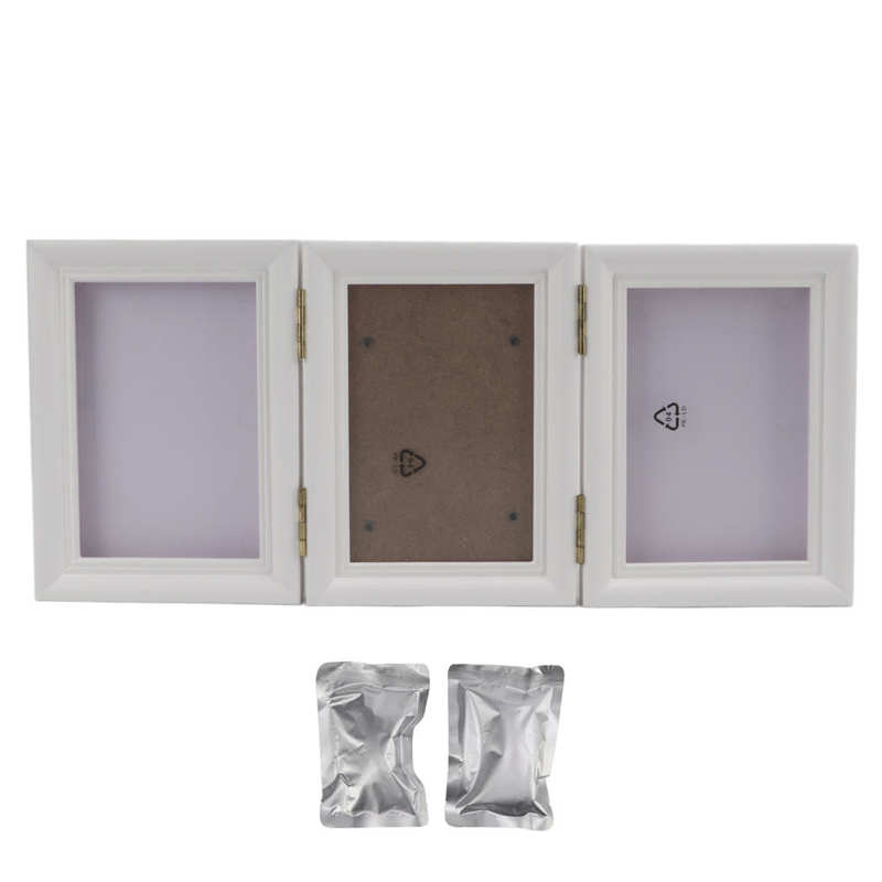 Cadre Photo avec empreinte de patte pour chien, Kit de cadre Photo amovible pour animaux de compagnie: White clay