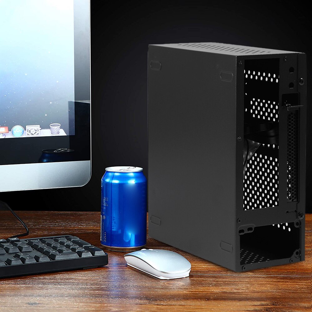 Funda de ordenador A09 HTPC para ordenador de escritorio, carcasa pequeña para placa base ITX, 1U/Flex, para juegos, para casa y oficina, USB3.0