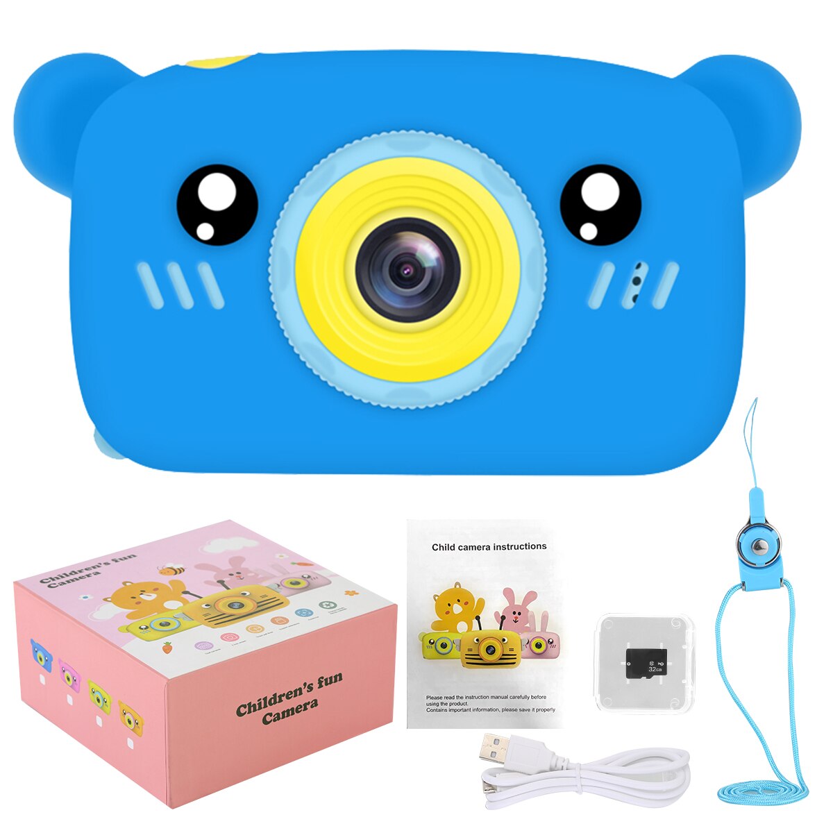 Soonhua Kids Mini Camera Draagbare 1920 Hd Scherm Camera Speelgoed 20MP Dual Lens Video Camera Nemen Foto 'S Met 32G Geheugenkaart