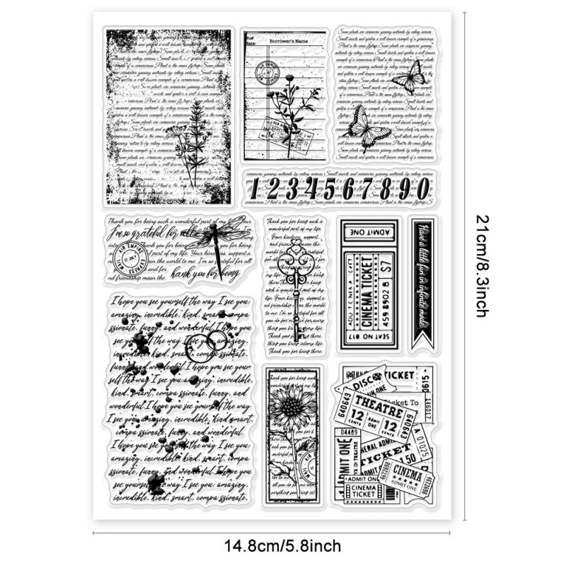 1pc insekter klare stempler til gør-det-selv scrapbooking sommerfugle guldsmede samling silikone stempelforseglinger gennemsigtige stempler til kort: Burgunder