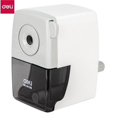 Deli 0620 full shell machine hand pencil sharpener Metal pencil sharpener school students pencil machine Large pencil sharpener: 0610B WHITE