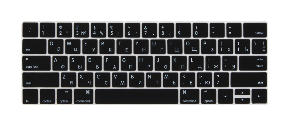Rosyjski ue usa wprowadź miękkiego silikonu klawiatura pokrywa ochronna skóry dla Macbook Pro 13 15 cal Retina A1502 A1278 A1398 A1286: Pro15 A1286 / US Black