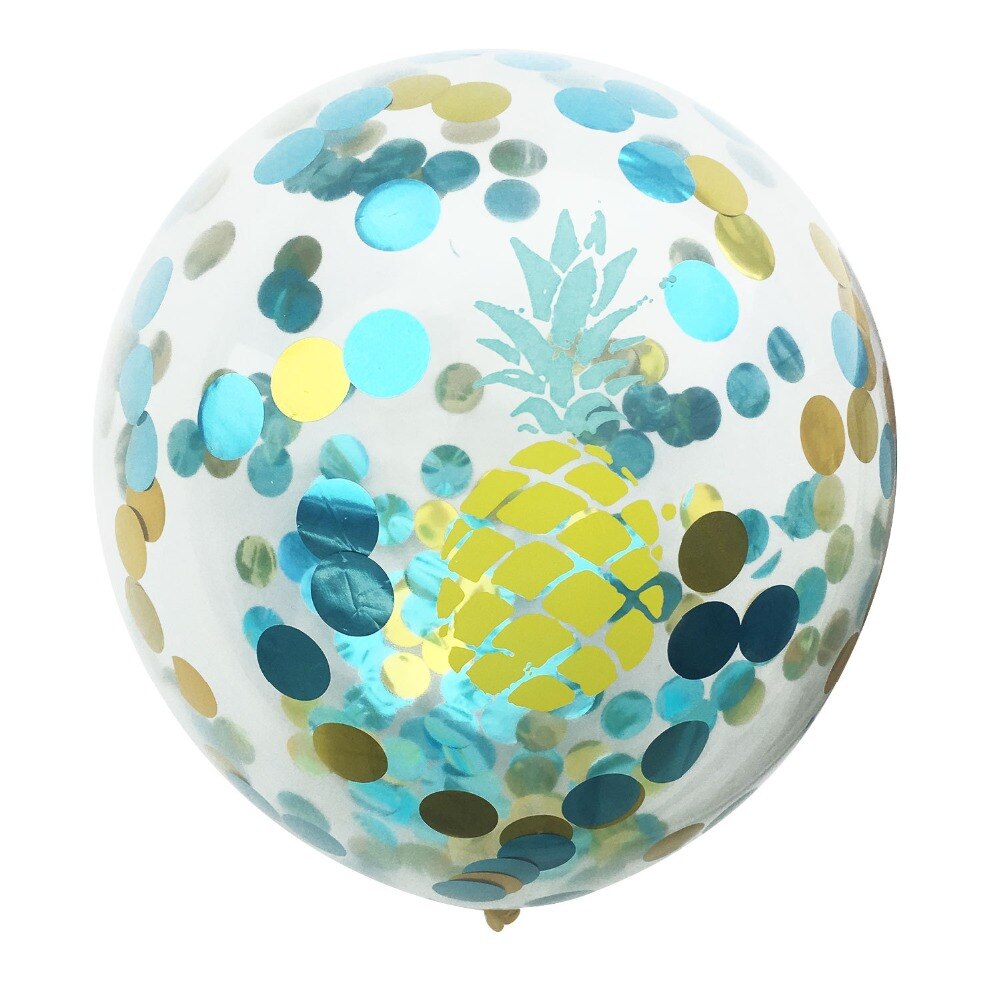 Tropical Party Theme Balloons 5Pcs Flamingo Monstera Cactus Pineapple Confetti Balloon Birthday Party Baby Shower Wedding Decor