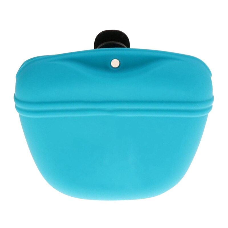 Pets Dog Silicone Treat Bag Pocket Food Snack Pouch Haversack Waist Bag for Outdoor Pet Training Bags: blue