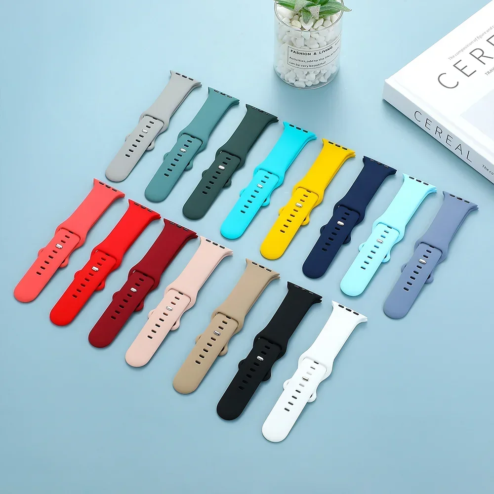 Sportarmband för apple watch-band 44mm 45mm 41mm ultra 2 49mm 40 38/42mm 46mm silikonarmband iwatch-serien 10 7 9 8 6 5 4 3 se