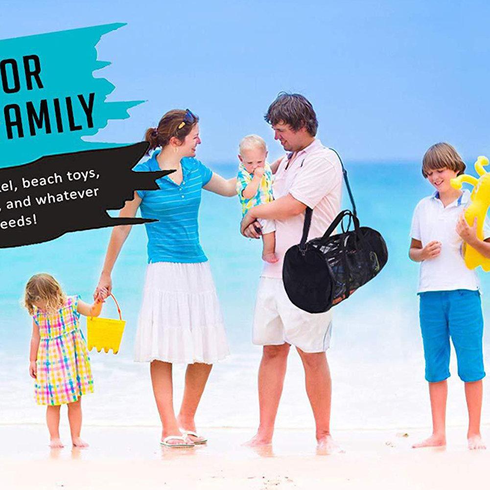 Foldable Portable Beach Bag Mesh Storage Bag Outdoor Beach Park Swimming Towel Clothes Organizer Swimming Bag