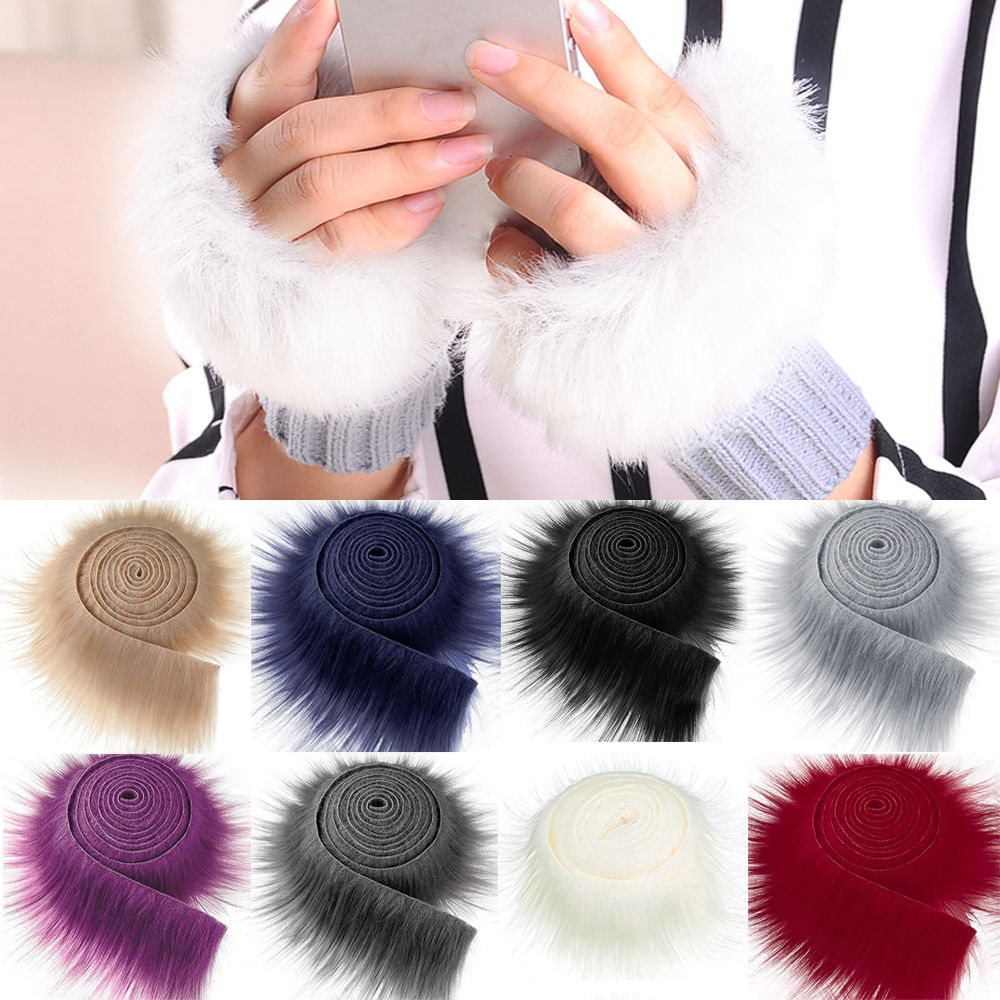 1.5M Faux Fur Ribbon Tapes DIY Apparel Sewing Fluffy Trim Trimming Fabric Home Sewing Costume Plush Stripe Collar Cap Cuff Decor