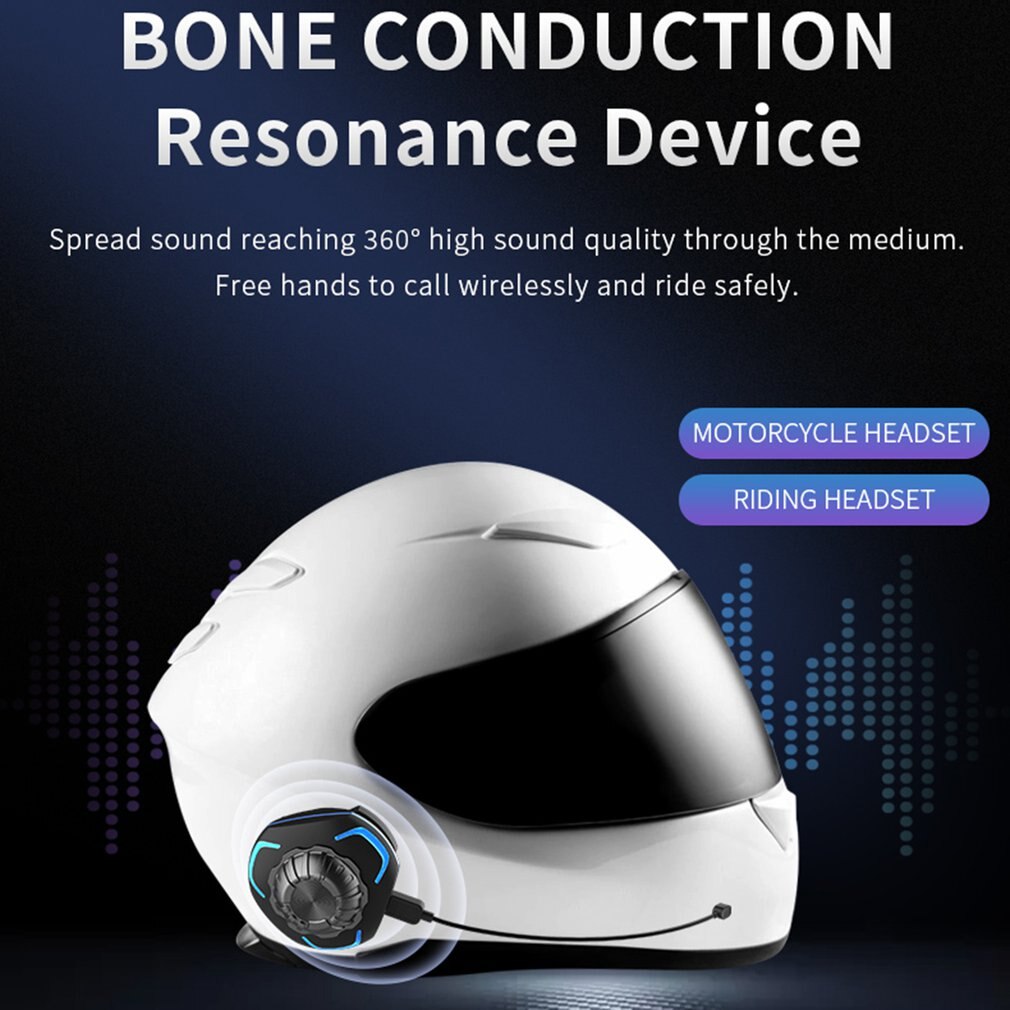 Bluetooth Moto Helmet Bone Conduction Headset Wireless Handsfree
