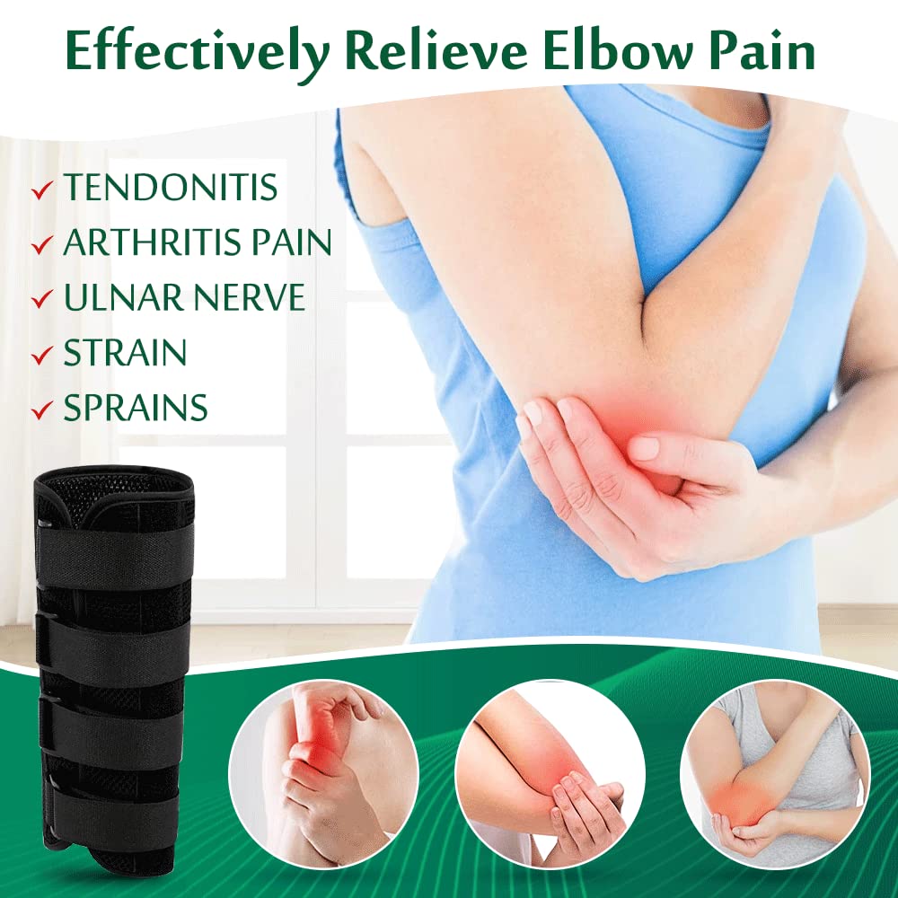 Elbow Splint Tendonitis Elbow Brace Ulnar Nerve Cubital Tunnel Brace for Sleeping Elbow Immobilizer Arm Splint Support