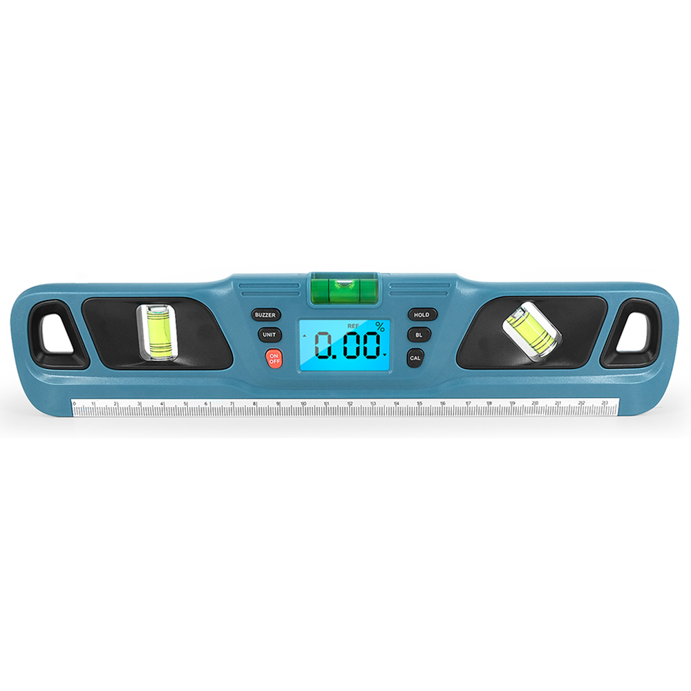 Protractor Inclinometer Horizontal Scale Ruler Bubble Electric Level Digital Spirit level 360 degree Angle Finder: Cyan