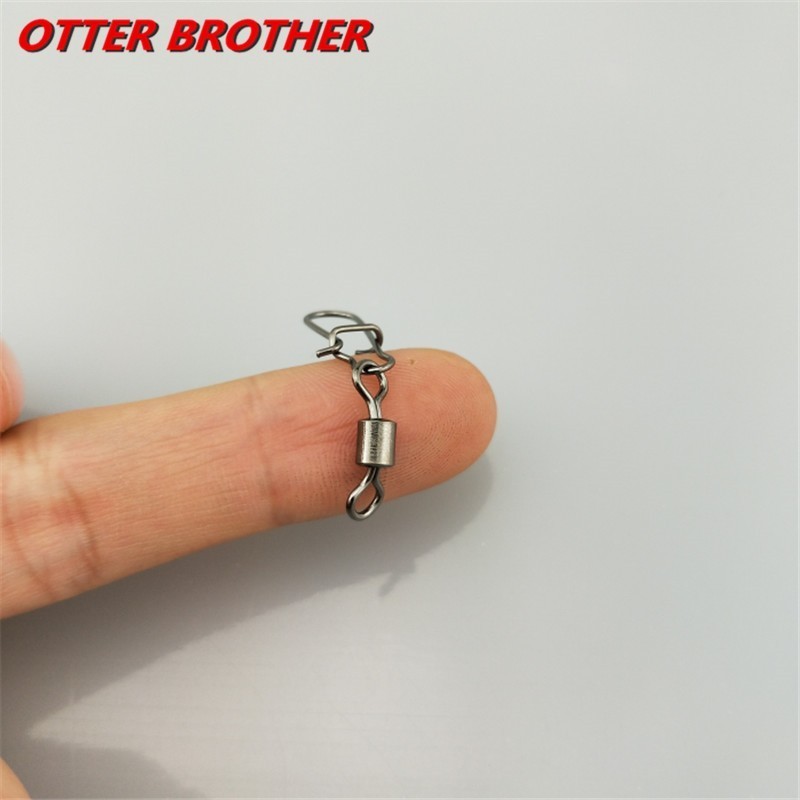 30PCS 2# 4# 6# 8#10# 12#14# Stainless Steel Fishing Connector Pin Bearing Rolling Swivel Snap Pins Fishing Tackle Accessories