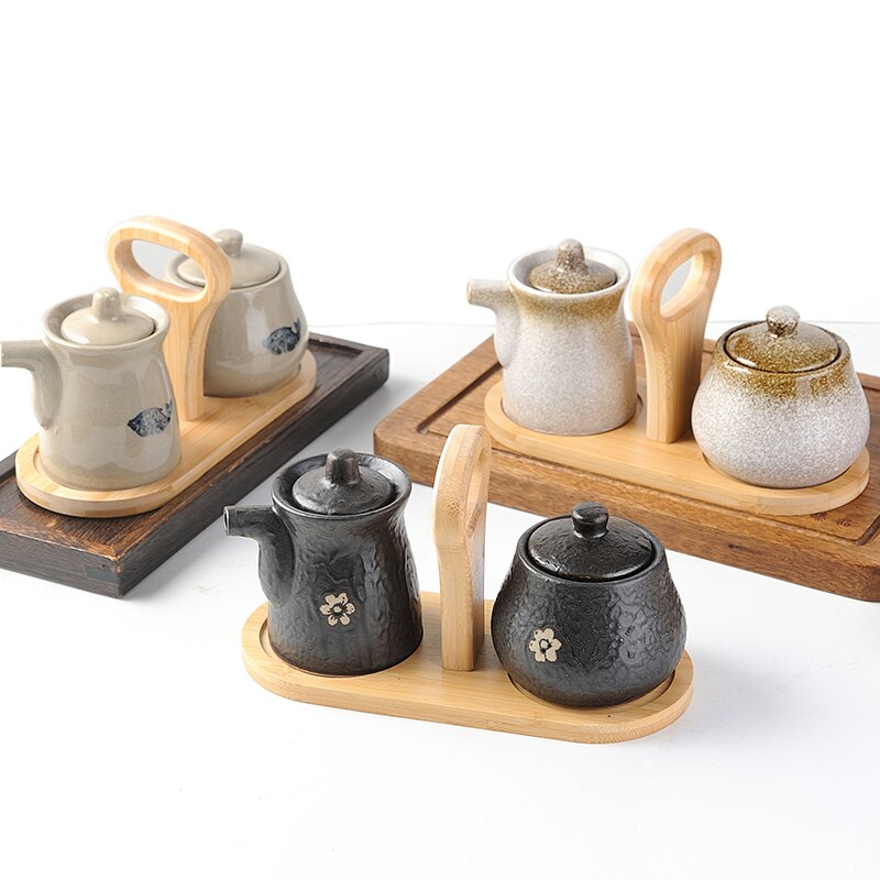 Vintage Kruiden Pot Set Spice Jars Azijn Fles Huishouden Keukengerei Porselein Mini Zout En Peper Shakers