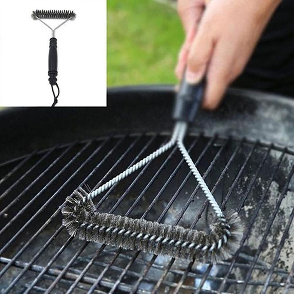Economic BBQ Brush Clean 201 Stainless Steel Wire Convenient Tableware Barbecue Cleaning Brush Oven Home Black