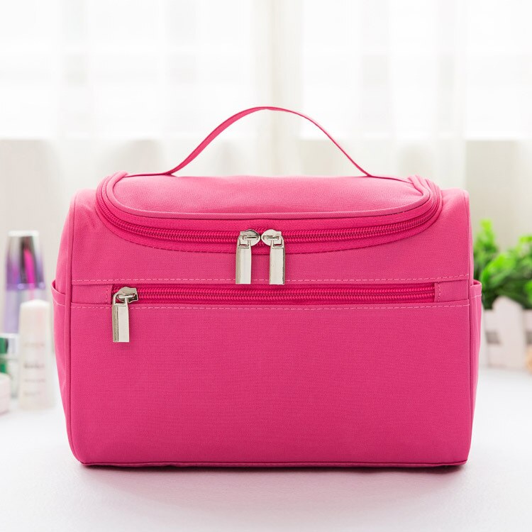 Multifunzionale sacchetto di immagazzinaggio delle donne degli uomini di borsa da viaggio impermeabile portatile di grande capacità gancio borsa toilette bagno portatile sacchetto appeso: Rose Red