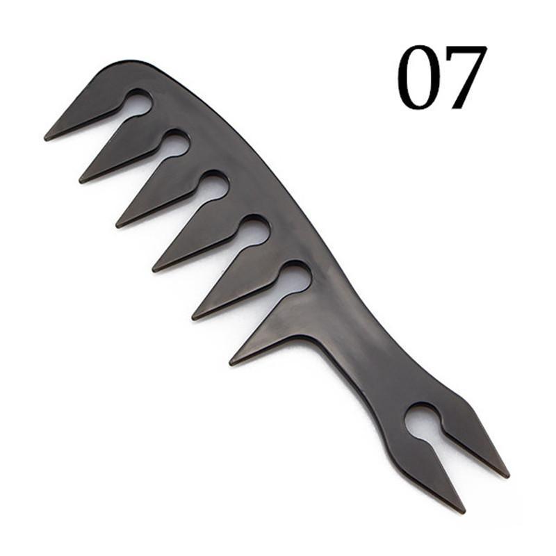 Cepillo de dientes ancho para hombres, herramienta de peluquería antiestática, doble peine de dos lados, horquilla, para barbería y barba: BLACK 07