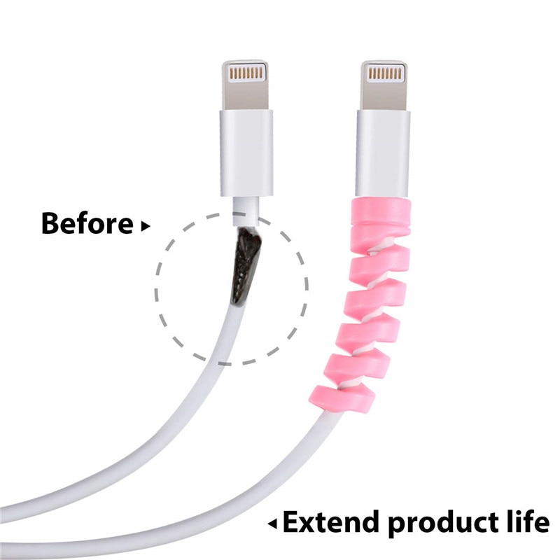 10 Pcs Spiraal Kabel Protector Silicone Data Lijn Beschermende Winder Voor Iphone Android Usb Opladen Headset Lijn Beschermhoes