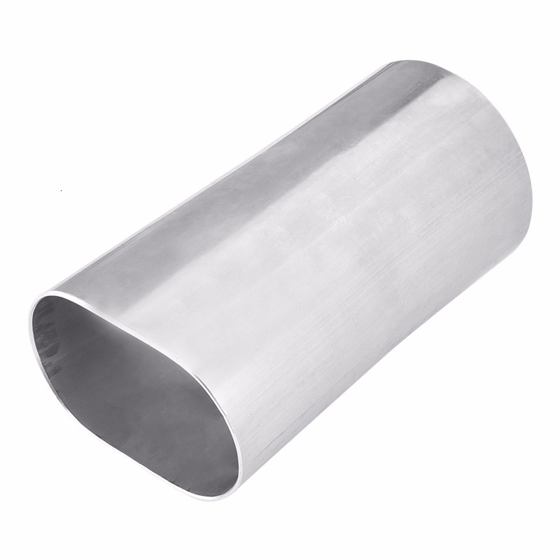 304 Stainless Steel Universal 3.0" Oval to 3.0" O.D. Round Transition Adapter Reducers and Transitions Pipe For Car