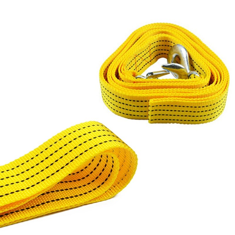 Trekkabel voor auto's, 4m zware sleepkabels voor auto's, kabeltrekkabel met haken, reddingsaccessoires voor bestelwagens, auto's en motoren