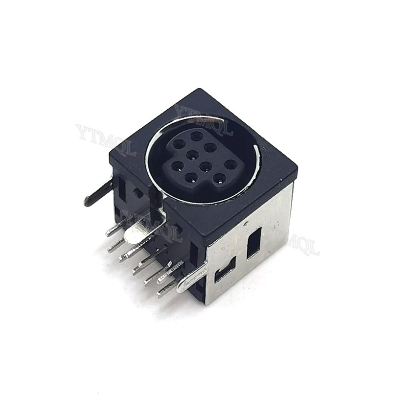 1pcs Mini Din 9 Pin Female Male Din Sockets MD-SM Shield Right Angle Through Holes PCB Circular Receptacle Connector: MULTI