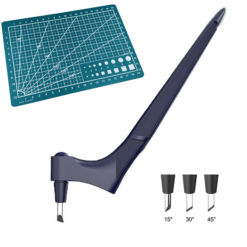 360 stopni obrotowy nóż introligatorski narzędzia robić obróbki drewna narzędzia tnące nóż robić rzeźbienia ostrze gilotyna robić papieru rękodzieło rzeźba sztuka DIY: ciemny niebieski zestaw