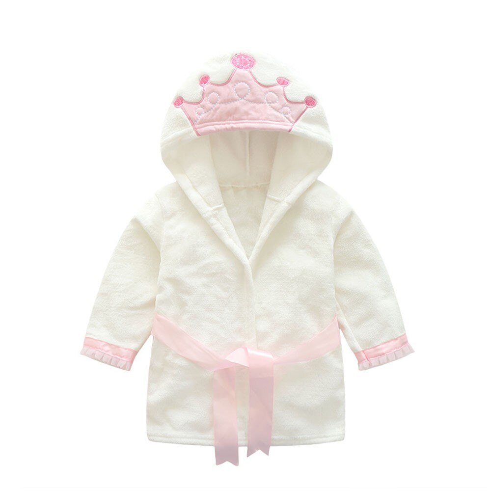 Crown Hooded Towel Children's Robe Baby Bathrobe Long Sleeve Kids Bath Robe Lovely Animal Child Boy Girls Robes Pajamas Aug1