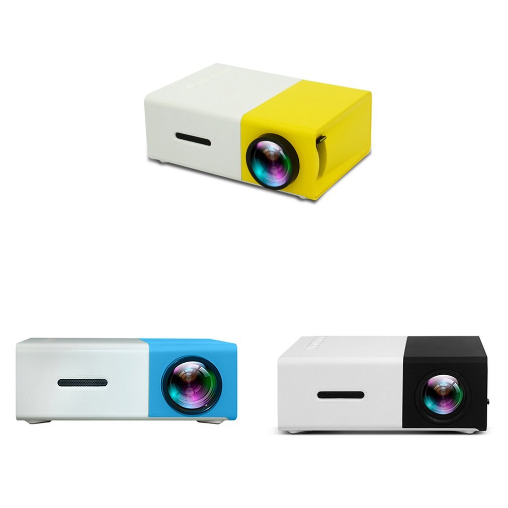 Yellow White Color Home Mini-Projector 1080P YG300 Led Projection Multiple Device Connections HD Entertainment Portable