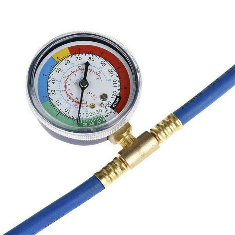 For Car Auto Air Conditioning AC R134A Refrigerant Recharge Measuring Hose Gauge Kit