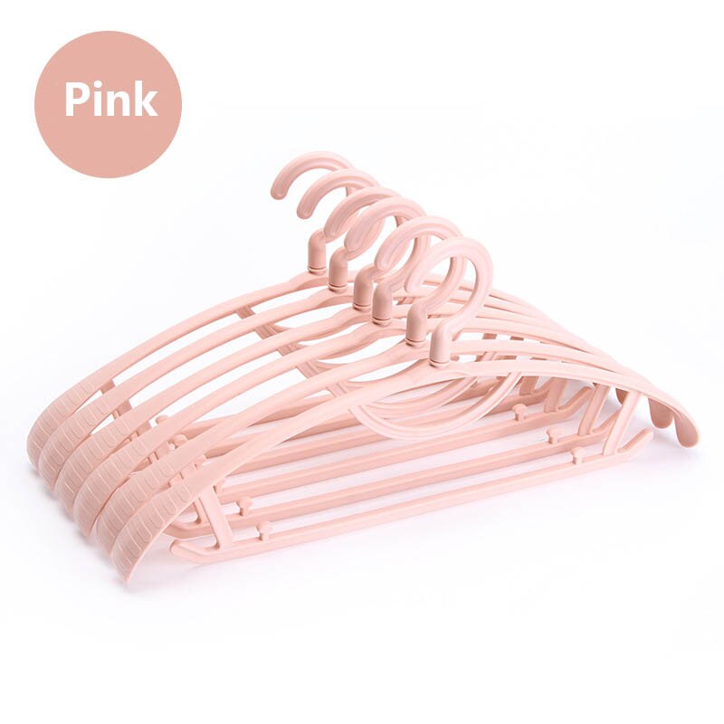 Set de 10 unidades de perchas de plástico gruesas de hombros anchos para ropa, Perchero de almacenamiento para abrigos, organizador de guardarropa antideslizante para adultos: Rosa