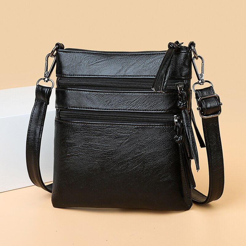 Vrouwen Kleine Schoudertas Pu Lederen Crossbody Tas Casual Vrouwen Multi-layer Messenger Bag Zachte Vrouwen Handtas Portemonnee rits Tote