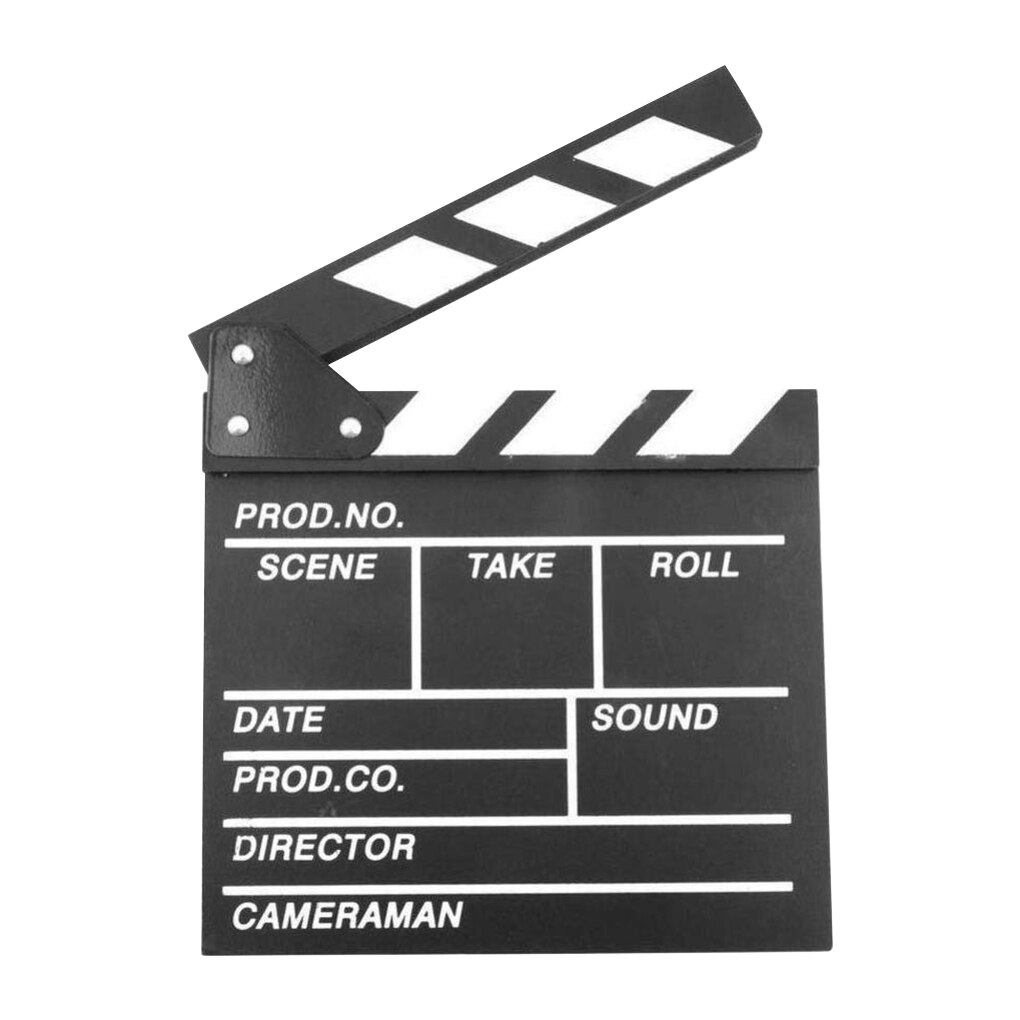 Réalisateur Film Clap Action scène claqueur conseil en bois Film Clap ardoise théâtre fête décoration Film claqueur conseil: black 20x20CM