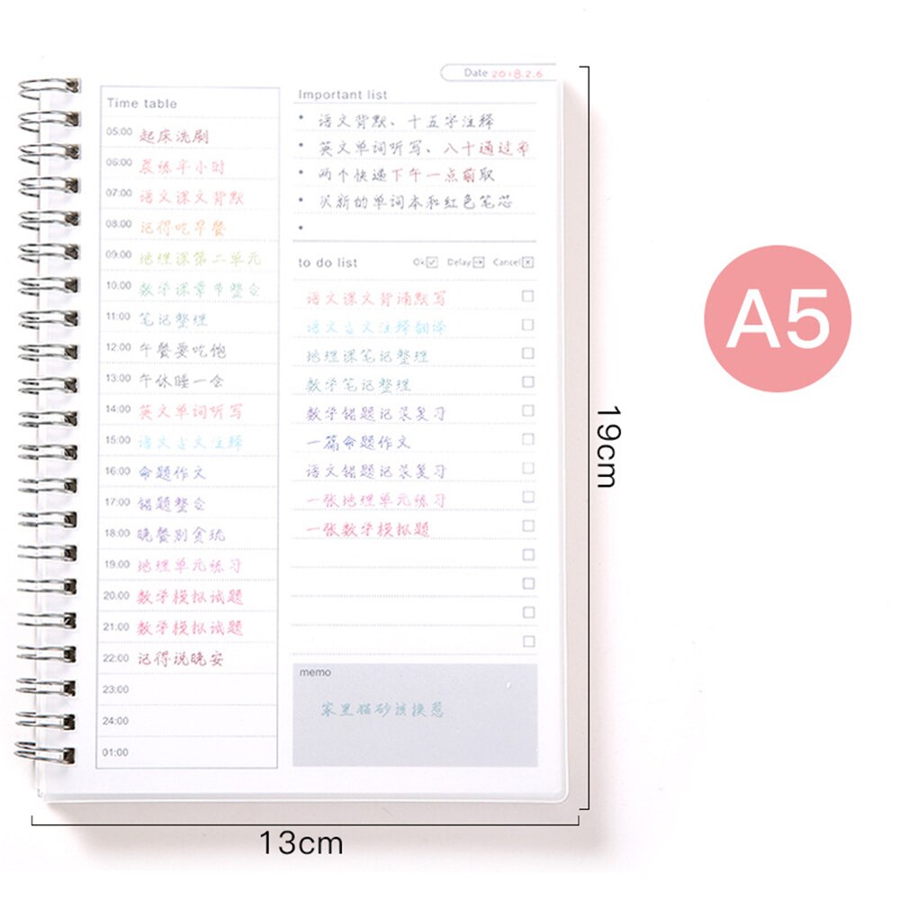 Useful NoteBook Schedule Planner Organizer Time Management Efficiency Manual Agenda Notebooks Agenda Daily Journals