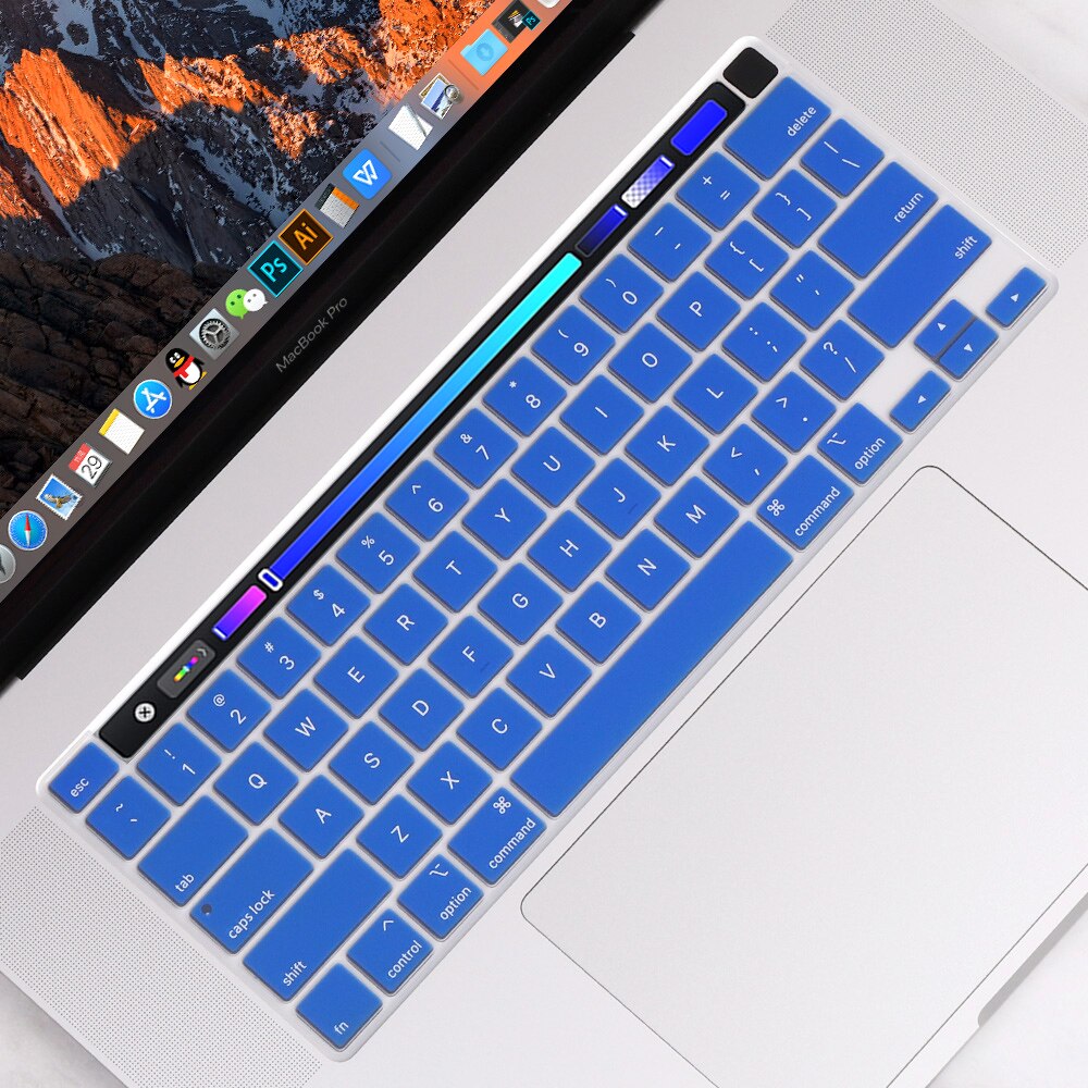 Gradient Farbe Tastatur Abdeckung für MacBook Profi 13 zoll Modell A2289 mit berühren Bar & berühren Ich würde Tastatur Haut Film Schutz: dunkel Blau