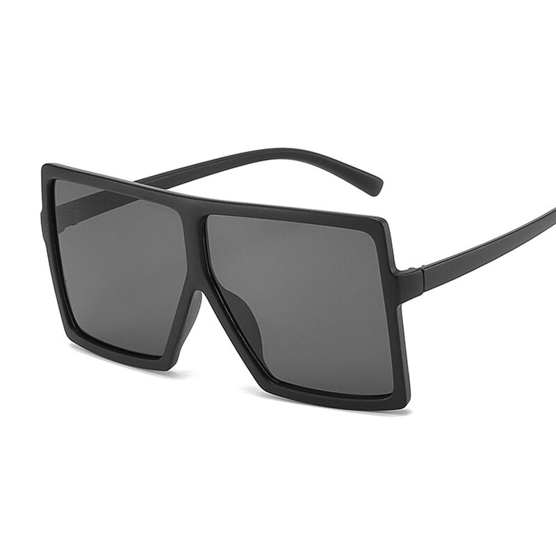 Oversized Shades Zonnebril Vrouwen Zwarte Mode Vierkante Grote Frame Zonnebril Vrouwelijke Vintage Retro Bril Unisex Oculos Feminino