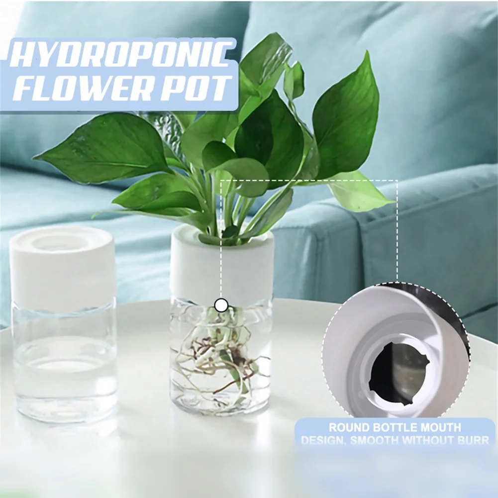 Hydrokultur Blumentöpfe Transparente Pflanzvase Kunststoff Topf für Pflanzen Stilvoller Behälter Pflanzgefäße Home Desk Decor Blumentopf