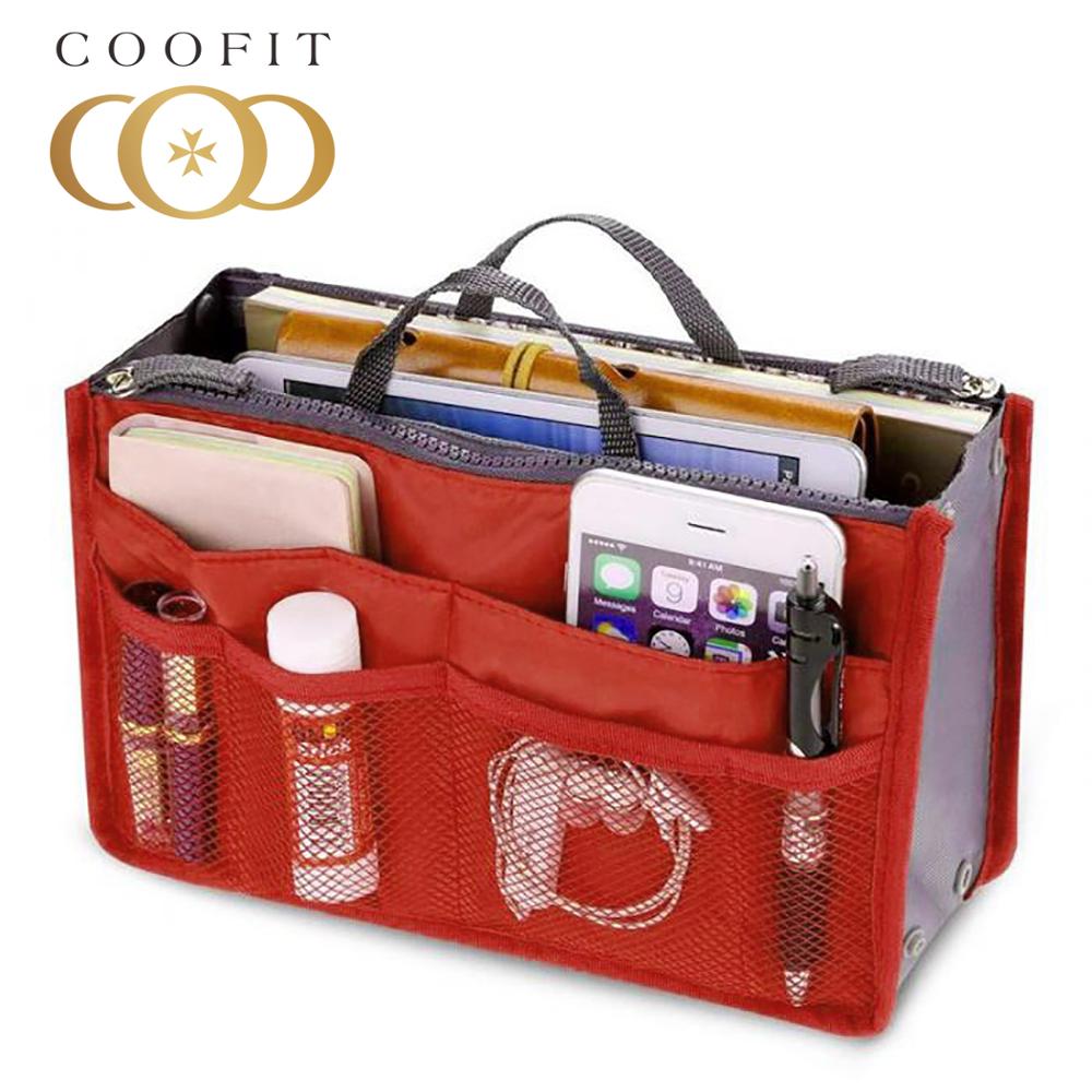 Coofit sac de rangement de voyage à compartiments multiples, sac de rangement de toilette, trousse de toilette de couleur unie pour voyage: 5