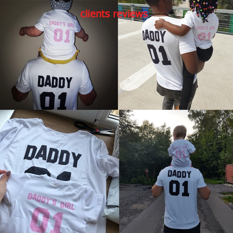 1 stücke 1 stücke Vater Baby Hemden Papa 01 Papa der Mädchen 01 T-Hemden Vater und Tochter Spiel T Hemd sommer Kurzarm Familie Aussehen