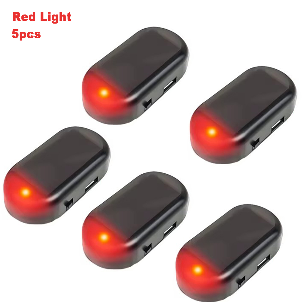 Fausse lumière de sécurité pour voiture à énergie solaire, simulation d'alarme factice, avertissement sans fil, lampe d'avertissement antivol, Imitation clignotante LED: YELLOW