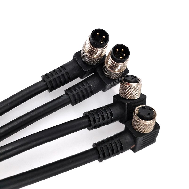 M8 Sensor Connector Cable Waterproof plug Male&amp;Female Straight Angle 4 5 Pin +2m PVC line