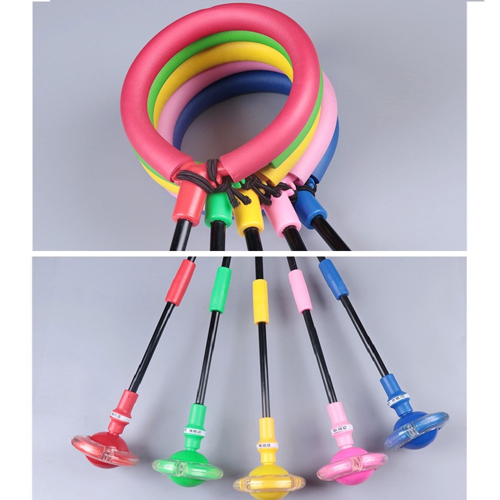 1Pc Children Kids PVC Colorful LED Flashing Jumping Rope Ball Single Ankle Skip Jump Ropes Sports Swing Ball Child-parent Games