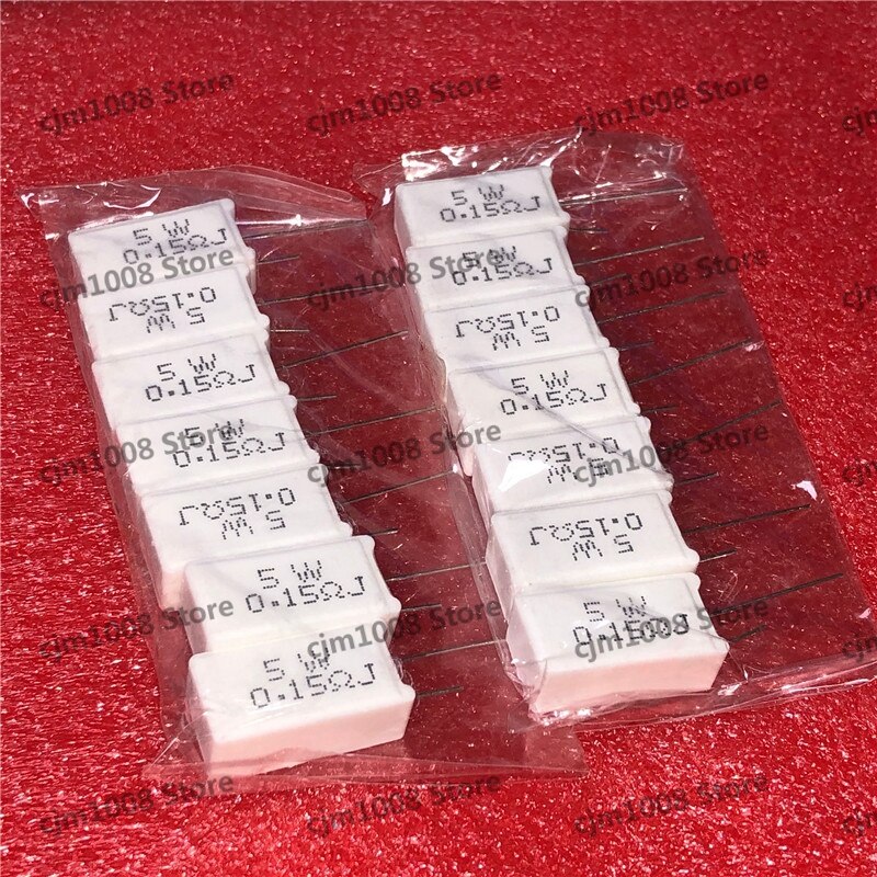 10PCS RX27-5 Vertical Cement Resistance 5W 0.15 ohm 5W0.15R 0.15RJ 5WR15J Ceramic Resistance precisio