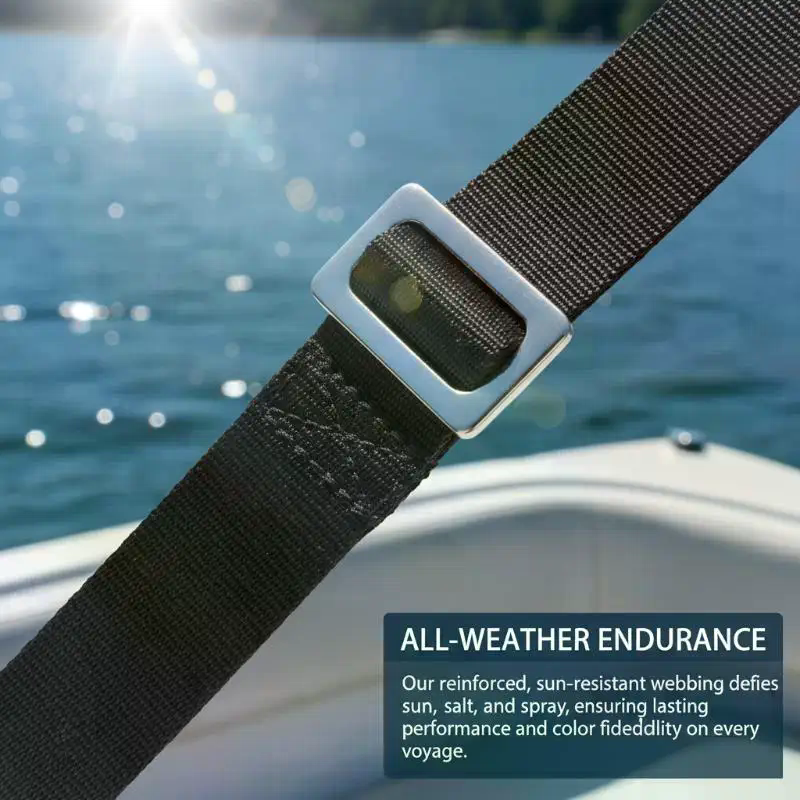 Weatherproof Adjustable Marine Webbing Straps Boat Top Awning Securing Straps with Loop for Boat Camping
