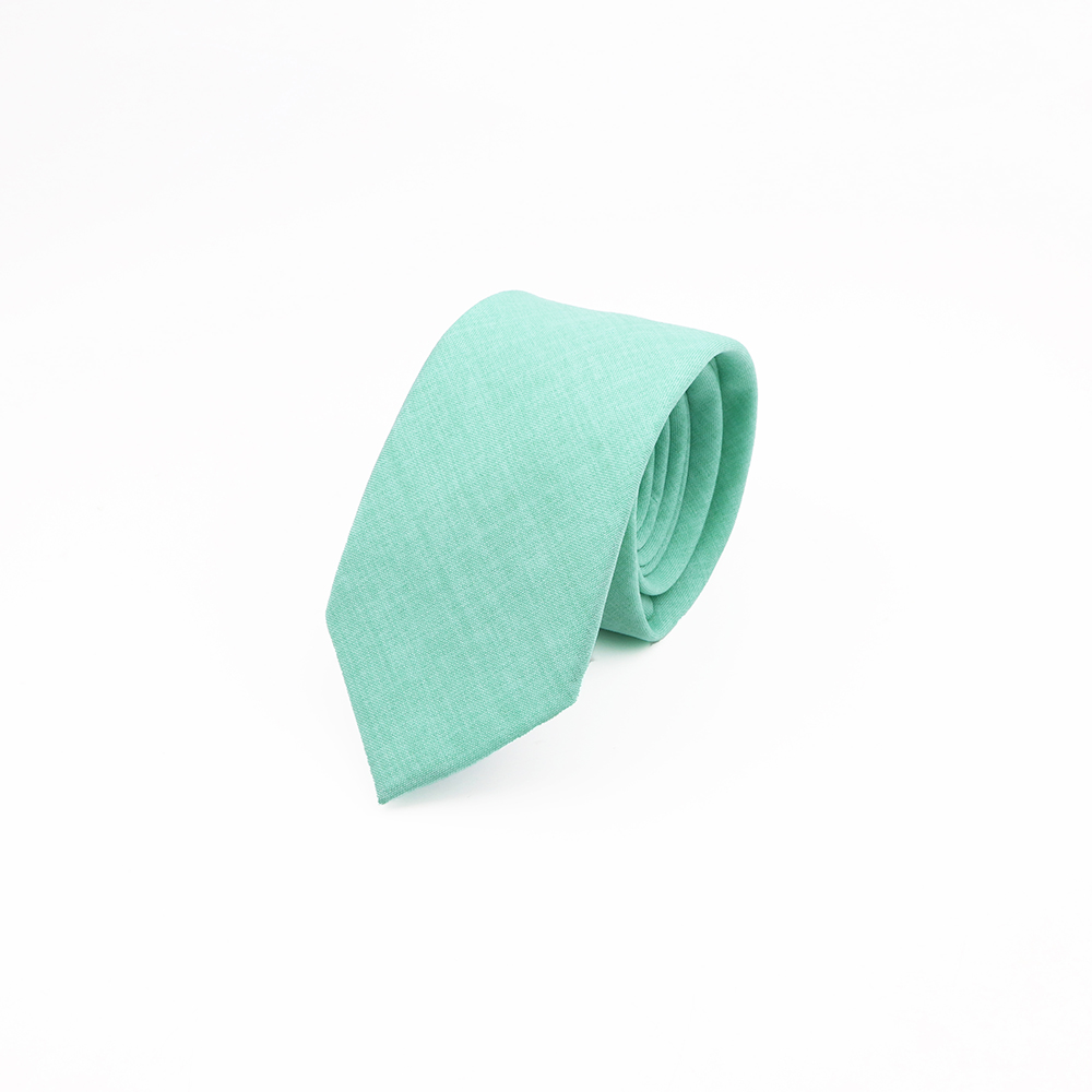 Nueva corbata de algodón de Color sólido verde salvia rosa azul naranja 6,5 cm camisa ajustada para de boda traje corbata accesorio: YELLOW
