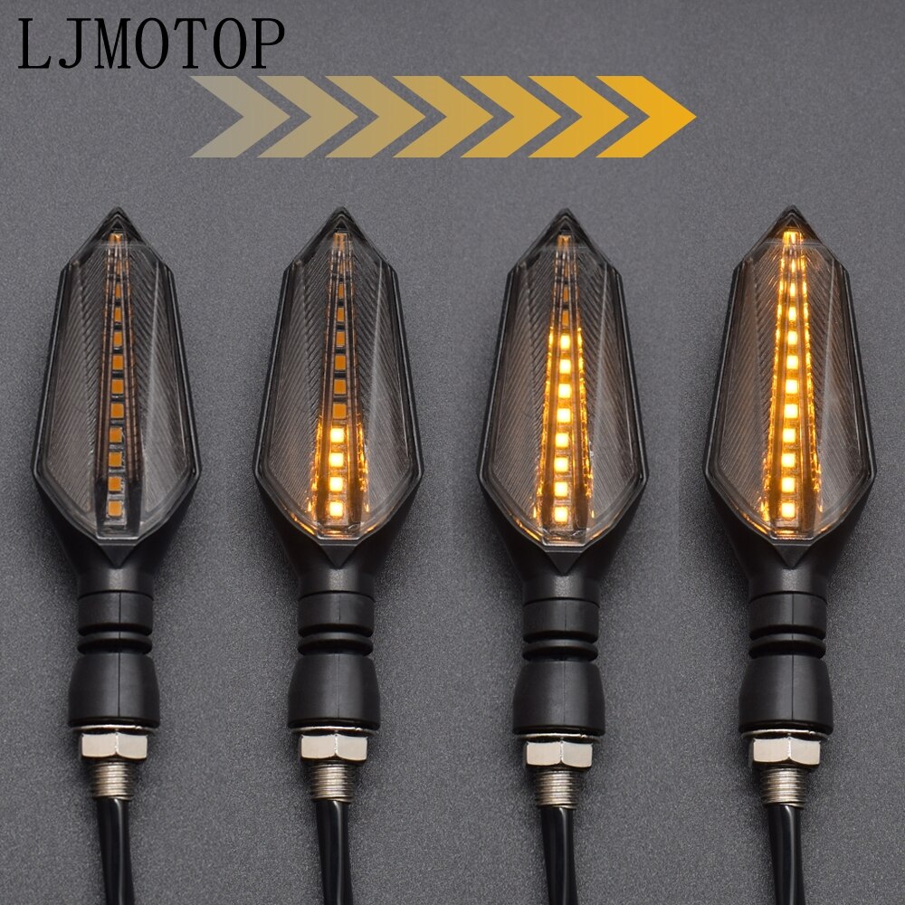 Universell motorsykkel ledet blinklys lampe sekvensiell flytende blits indikatorlys gult løpelys