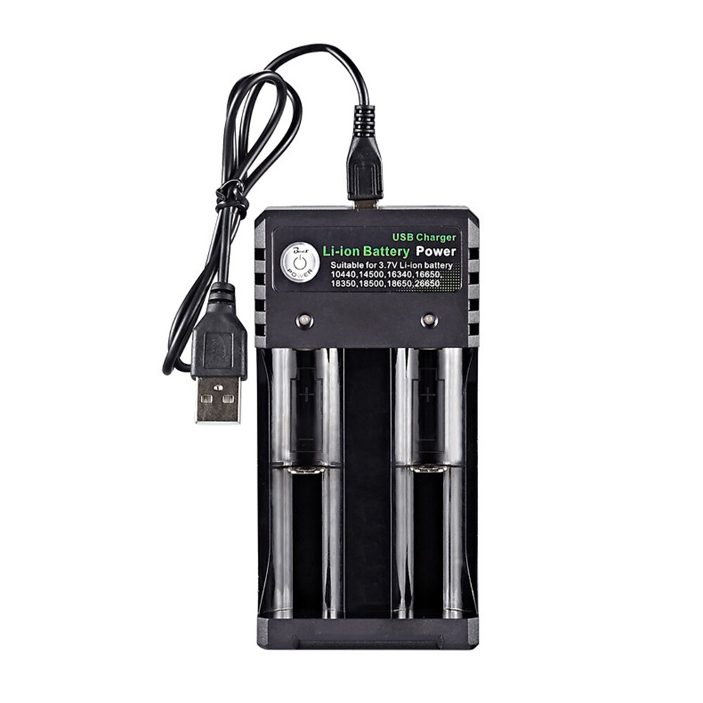 18650 Charger Independent Charging 3.7V Li-ion Battery Charger For 18350 16340 14500 10440 14500 16340 16650 14650 18350 18500: USB 2 Slots