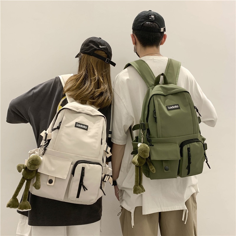 Korea Harajuku ulzzang men Backpack Nylon Ins Large Capacity College women Hip-Hop Backpack Travel Bags