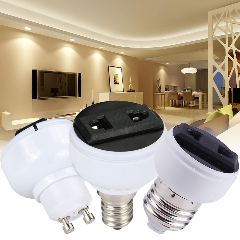 Langlebige Lampe Adapter E14 Zu Zwei-Stift Steckdose Haushalts Versorgung Licht Teile Birne Halfter Für EU/UNS stecker