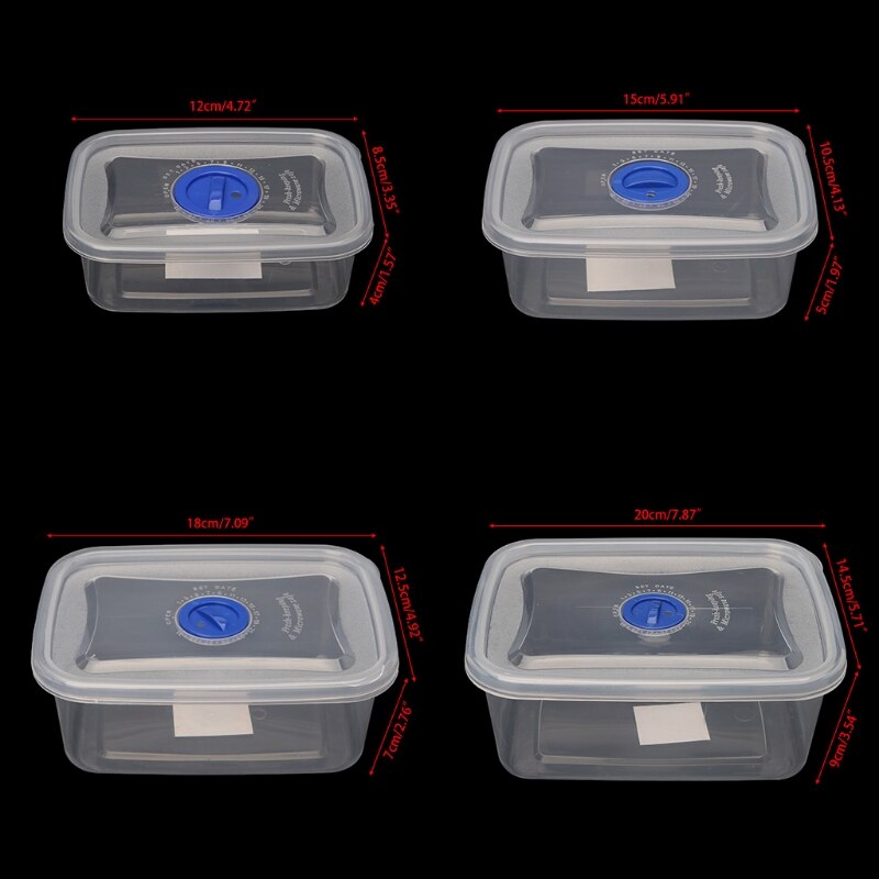 Plastic Clear Reusable Food Storage Container Lunch Box Airtight Seal With Lid