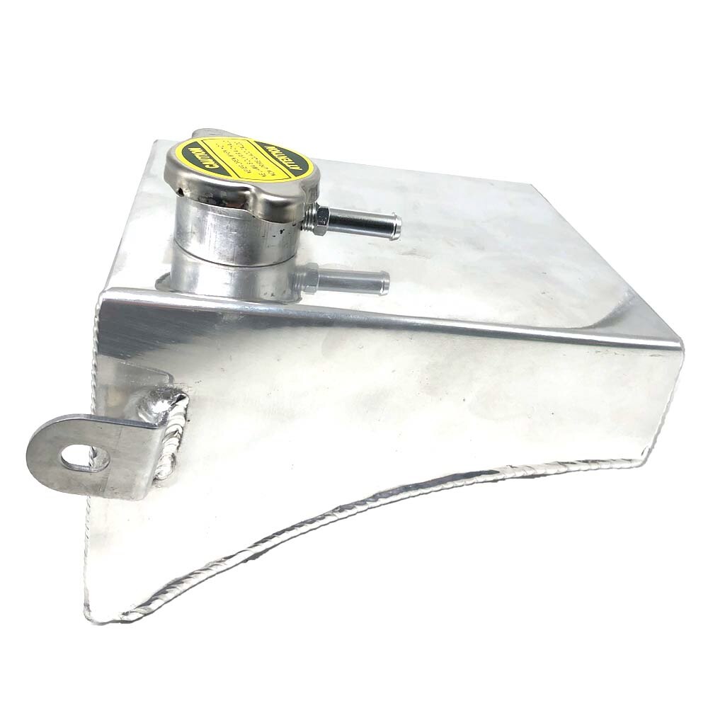 Black Powder Coated / Chrome Polished Aluminum Coolant Overflow Water Triangle Reservoir Expansion Tank for 240sx S13S14