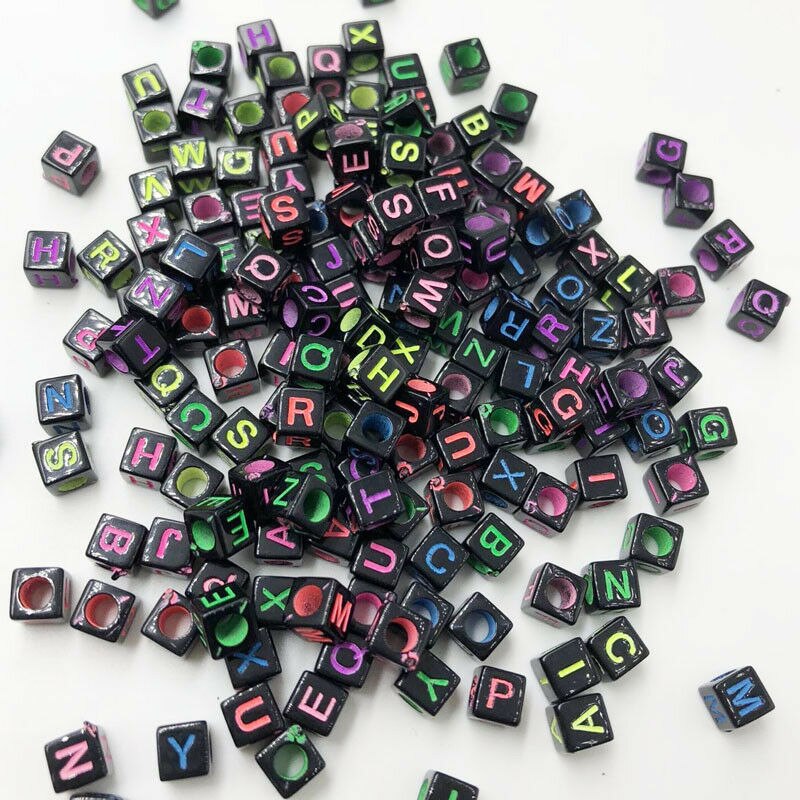 100pcs Alphabet Beads Mixed Letter Beads For Bracelet Accessories DIY Jewelry: Color 14